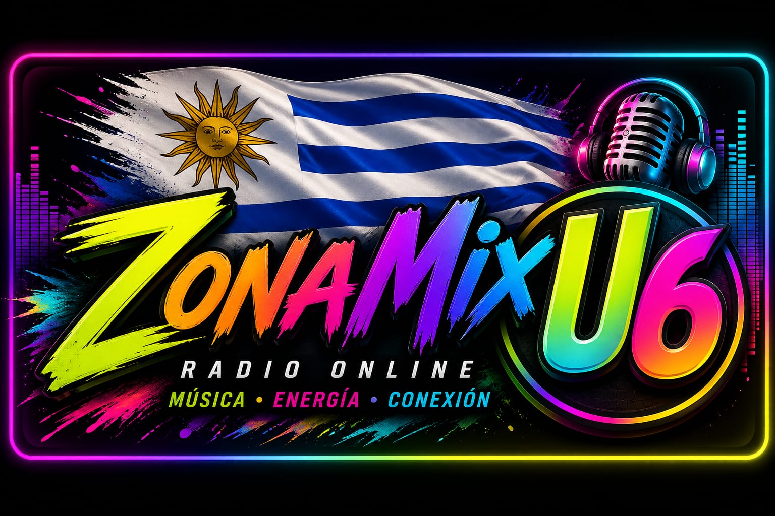 Banner oficial de ZonaMixU6 con bandera de Uruguay